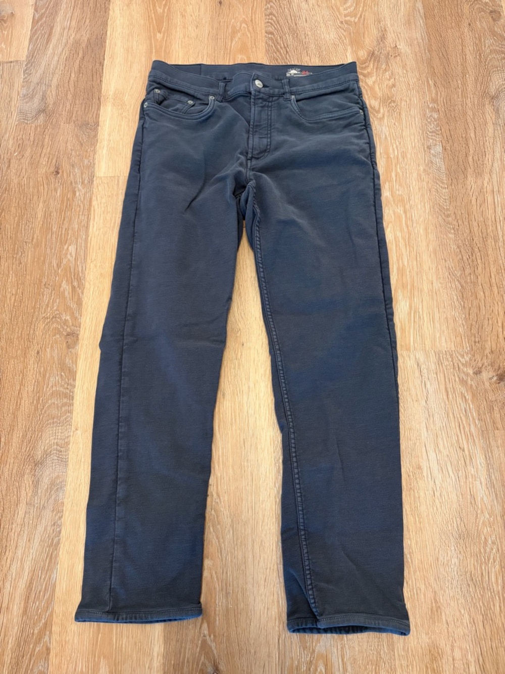 Faherty Men's Stretch Terry 5 Pocket Pants Dark Navy Straight Denim Size 31